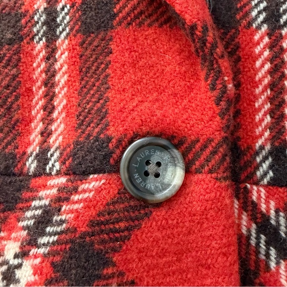 Lauren Ralph Lauren Women’s Red Plaid Wool Blazer Size 6 EUC - Picture 3 of 8